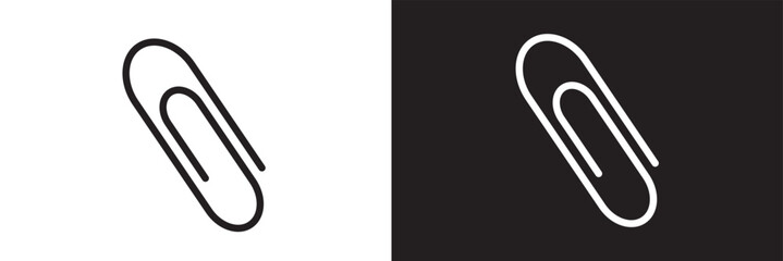 paper clip icon set on black and white background