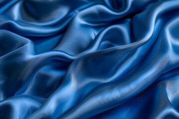 Obraz premium Elegant Blue Satin Fabric with Soft, Flowing Texture