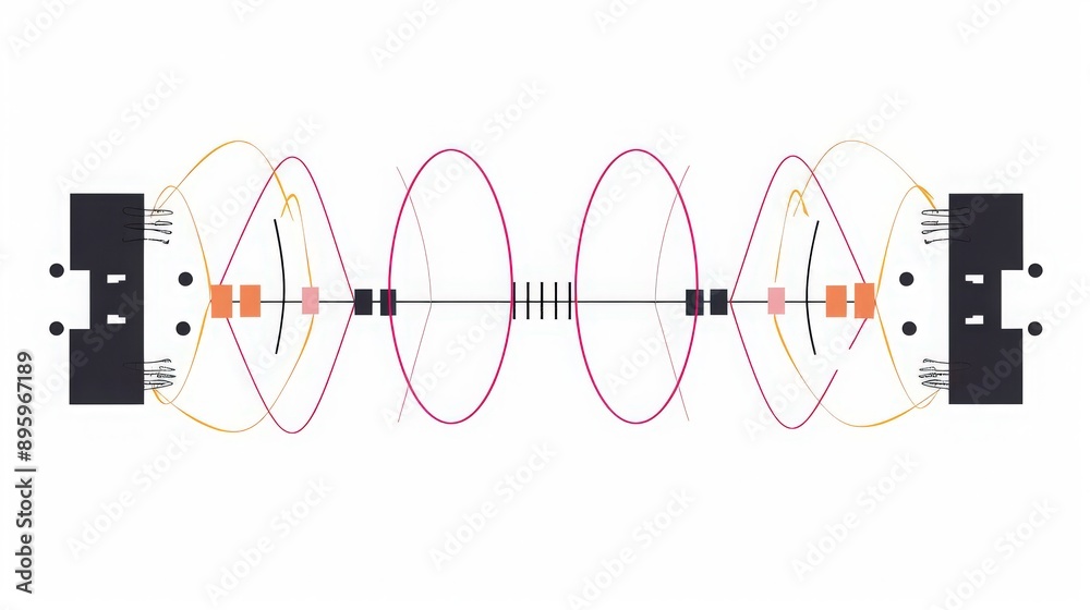 Poster diagram of an astable multivibrator circuit, showing how it generates a continuous square wave signa