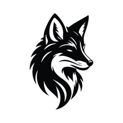 Obraz premium Fox head silhouette Vector Illustration