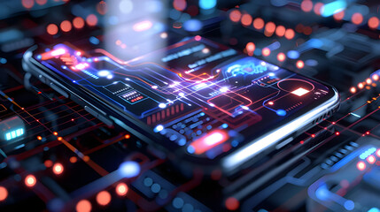 Fototapeta premium Abstract Smartphone Circuit Board.