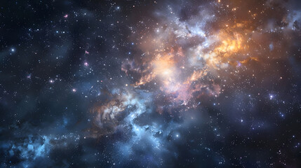 Fototapeta premium Cosmic Nebula with Bright Stars.