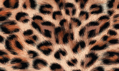 Leopard Skin Texture Pattern Vector. Seamless Animal Wildlife Skin Pattern. Leopard Fur Camouflage Background.