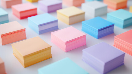 Obraz premium Sticky Note Post It Board Office. Business people meeting at office and use post it notes to share idea. Brainstorming concept. Sticky note on glass wall or blackboard. Set of colorful blank notes.