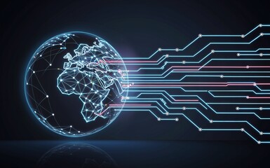 technology global abstract background and networking