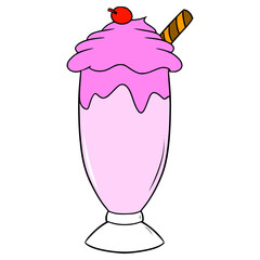 milkshake illustration hand drawn isolated vector