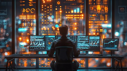 Obraz premium artificial intelligence data chart and social media networks