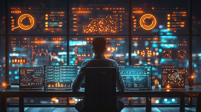 artificial intelligence data chart and social media networks