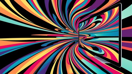 A computer screen displaying a vibrant and eye-catching design. Perfect for adding a pop of color to any project or presentation