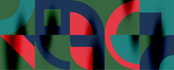 Obraz premium Neo memphis geometric pattern with circles, squares. Pop art abstract background for covers, banners, flyers and posters and other templates