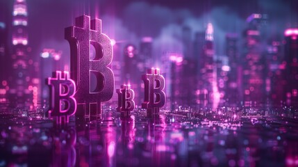 Financial Success with Dollar Symbols and Cityscape