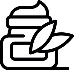 Organic cosmetic cream in a jar with leaves for natural skincare routine