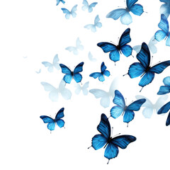 PNG  Blue butterflies flying abstract background