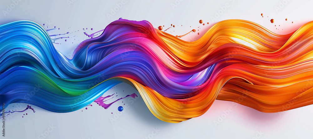 Fototapete color brush paint ribbon stroke swirl abstract splash background wave. brush brushstroke color ribbo