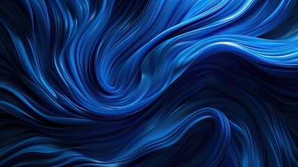 Abstract blue swirls on a black background