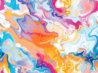 Bright fluid paint flat pattern Dynamic liquid shapes seamless background