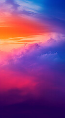 Obraz premium Vibrant sunset sky with colorful clouds