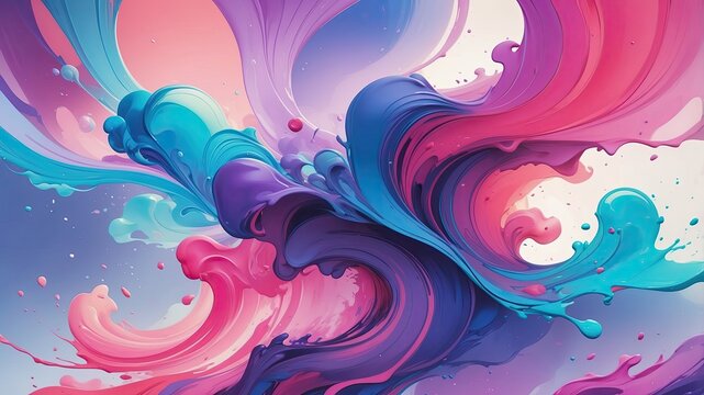 Abstract watercolor paint background by purple and pink with liquid fluid texture for background