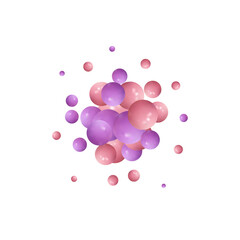 Abstract vector balls. Frame. Layout, template, banner, cover. Background with pink balloons. Eps 10