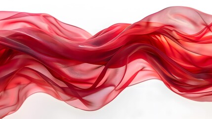 Obraz premium Flowing Elegance: A Dance of Red Silk Fabric