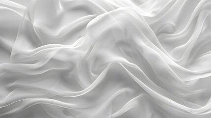 Obraz premium Elegant White Silk Fabric with Soft Drapes and Flowing Texture