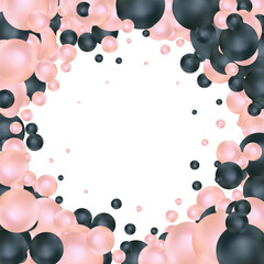 Pink and black realistic 3d balls . Design element. Eps 10