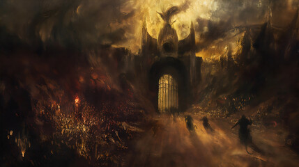 The gates of hell in the very depths of hell, serving as a passage between the world of the living...