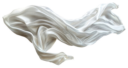 Fototapeta premium PNG Elegant flowing white silk fabric