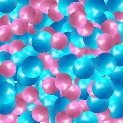 Pink and blue realistic 3d balls. Design element. EPS 10