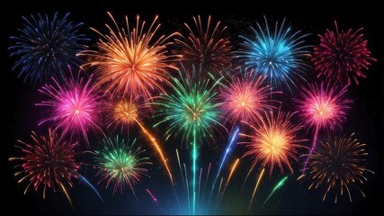 colorful fireworks burst abstract background design