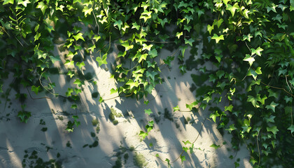Ivy Vines on Sunlit Wall