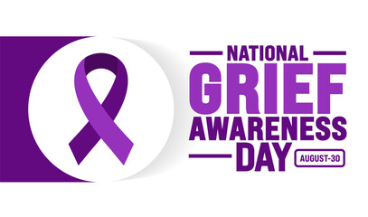 Grief Awareness Day is observed every year in August. Holiday concept. Template for background, banner, card, poster, placard, design template with unique shapes with standard color.