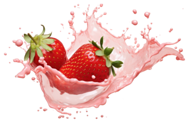 PNG  Strawberry mix with milk fruit plant food.