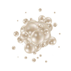 A pearl ball feat in the air Minimal style Cosmetic background product stand presentation 3d rendering. EPS 10