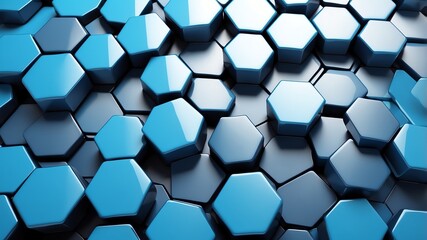 Naklejka premium blue hexagon pattern abstract background design