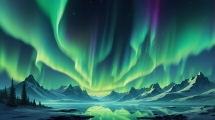 green aurora borealis abstract background design