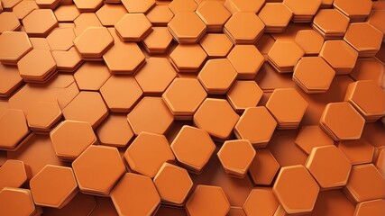 orange hexagon pattern abstract background design