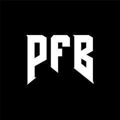 PFB letter logo design for technology company. PFB logo design black and white color combination. PFB logo, PFB vector, PFB design, PFB icon, PFB alphabet. PFB typography logo design.
