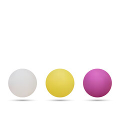 Set of colorful round vector spheres or balls with reflective shiny dimensional surfaces. Eps 10