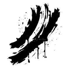 Chic Black Brushstroke Designs on Bright White Background