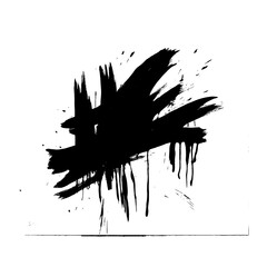 Chic Black Brushstroke Designs on Bright White Background