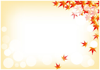 紅葉が美しいもみじフレーム背景4グラデ