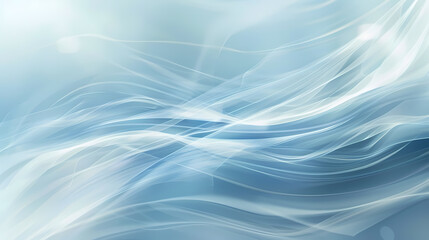 Abstract light blue and white wavy lines creating a serene and fluid visual effect.