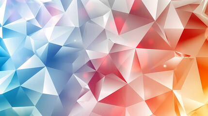 Obraz premium Abstract geometric pattern with colorful polygonal shapes in shades of blue, red, and orange.