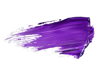 Purple color smear or brush isolated on background, abstract watercolor paint stoke for element decoration or banner.