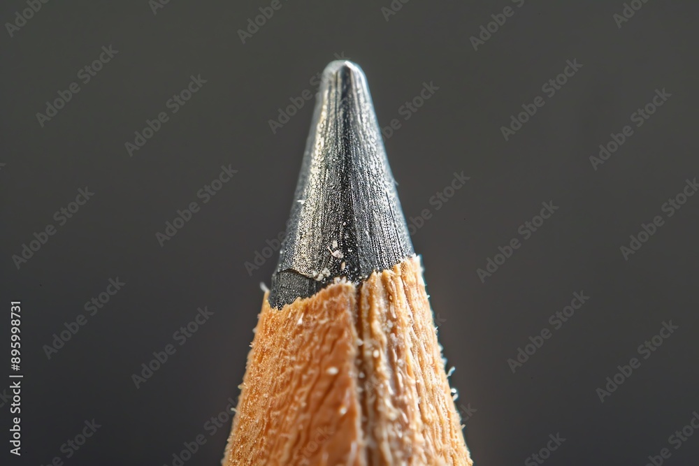 Aufkleber macro shot of a sharp pencil tip with detailed wood texture against a dark background. perfect for e