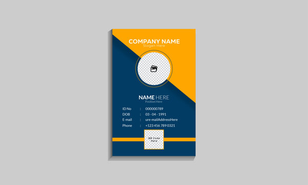 Corporate Modern ID Card Design, Attractive And Perfect ID Card Design Concept