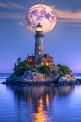 lighthouse in the sea