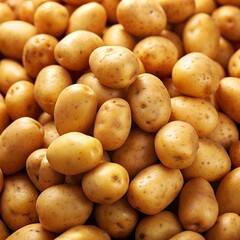 Potatoes stacked in a pile, part of the legume family