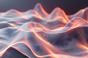 Fototapeta premium Ethereal Waves of Light and Color in a Digital Landscape